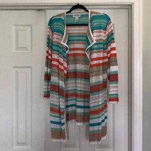 Multi-color open cardigan